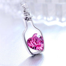 Heart Crystal in A Bottle Pendant Necklace