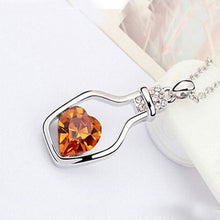 Heart Crystal in A Bottle Pendant Necklace
