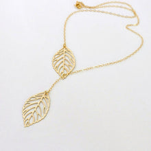 Simple SUSENSTONE Metal Double Leaf Pendant Alloy Choker Necklace