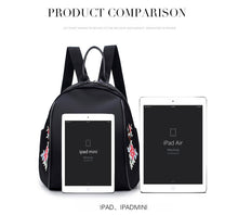 Women Backpack Nylon Waterproof Fashion Shoulder Bag Embroidery Floral Travel Backpacks