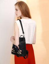 Elegant Flower Dragon Fly Backpack with 3D embroidery
